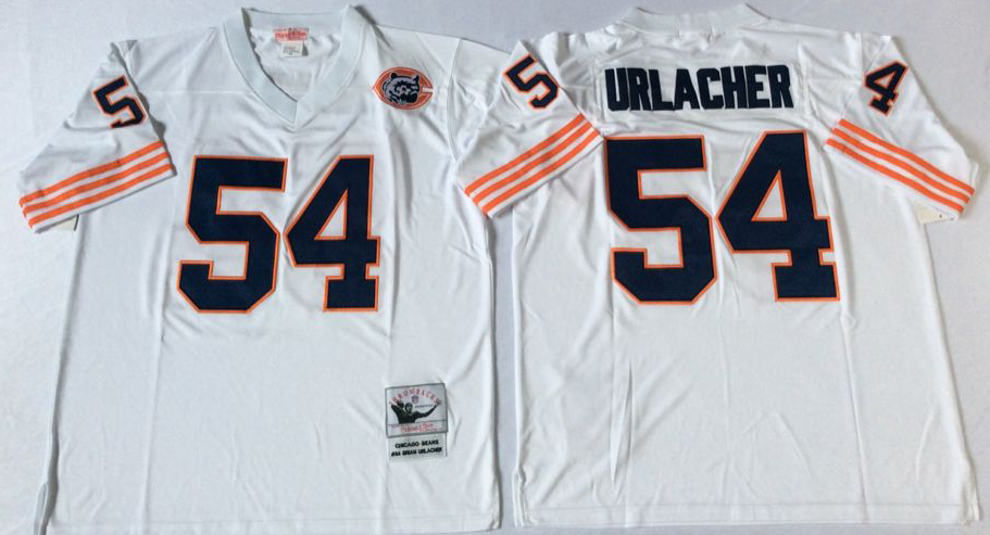 Men NFL Chicago Bears 54 Urlacher white style #2 Mitchell Ness jerseys